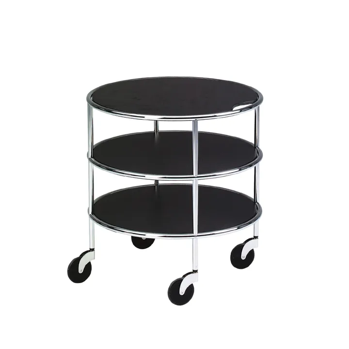 Chicago I table on castors - Black laminate-chrome - Lammhults