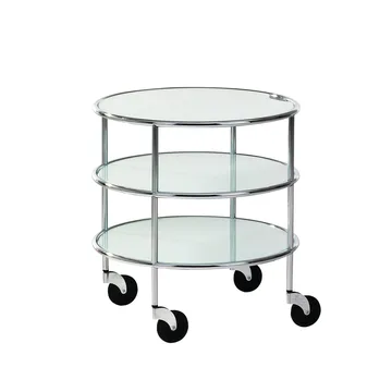 Chicago I table on castors - Frosted glass-chrome - Lammhults