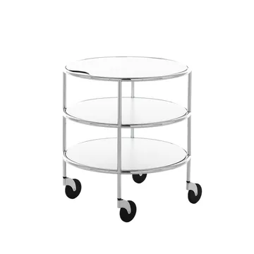 Chicago I table on castors - White laminate-chrome - Lammhults