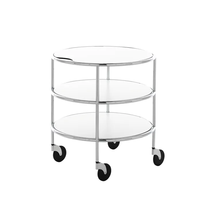 Chicago I table on castors - White laminate-chrome - Lammhults