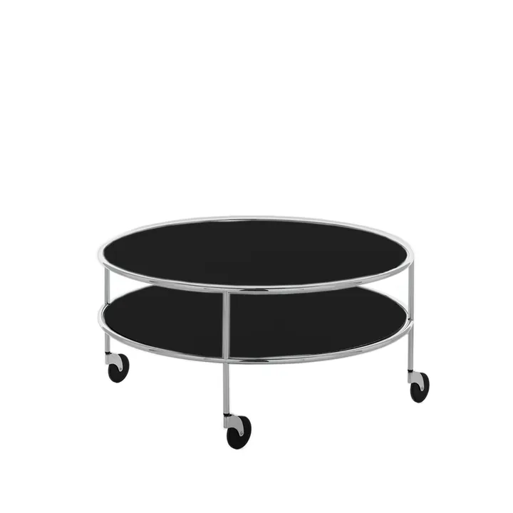 Chicago III coffee table - Black laminate-chrome - Lammhults