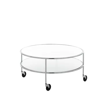 Chicago III coffee table - White laminate-chrome - Lammhults