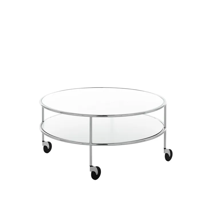 Chicago III coffee table - White laminate-chrome - Lammhults