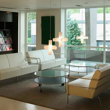 Chicago III coffee table - White laminate-chrome - Lammhults