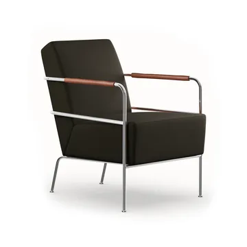 Cinema armchair - Barnum Pine-Elmo Nordic leather Cognac-chrome base - Lammhults