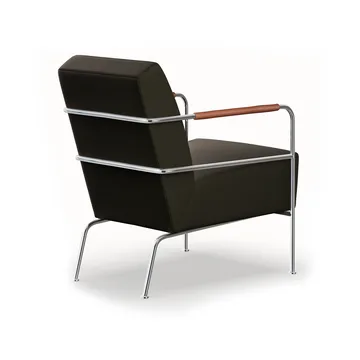Cinema armchair - Barnum Pine-Elmo Nordic leather Cognac-chrome base - Lammhults
