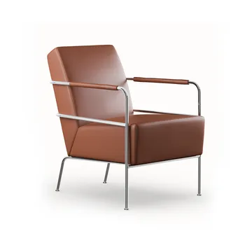 Cinema armchair - Elmo Nordic leather Cognac–chrome frame - Lammhults
