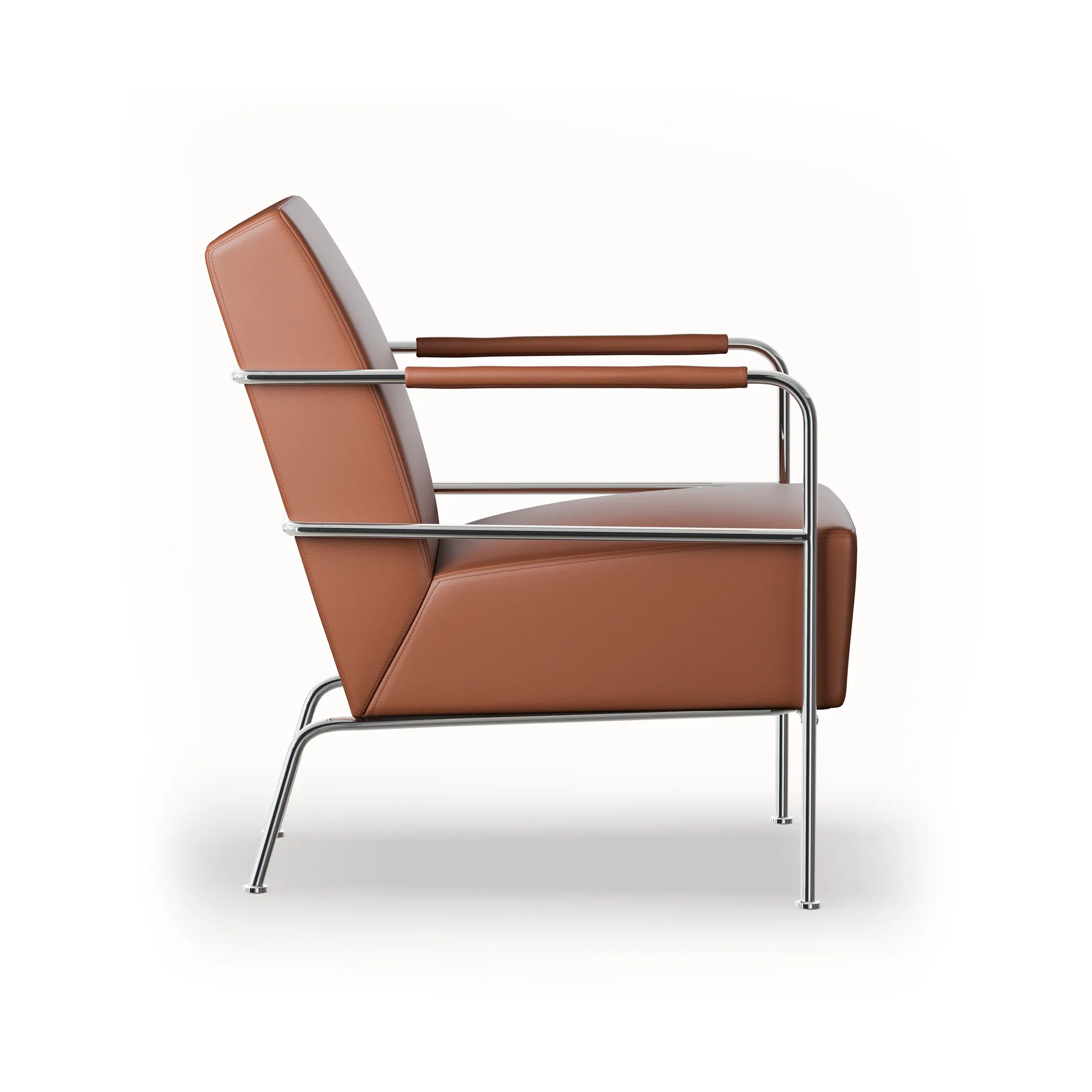 Cinema armchair, Elmo Nordic leather Cognac–chrome frame Lammhults