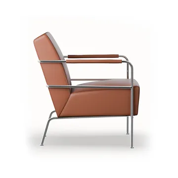 Cinema armchair - Elmo Nordic leather Cognac–chrome frame - Lammhults