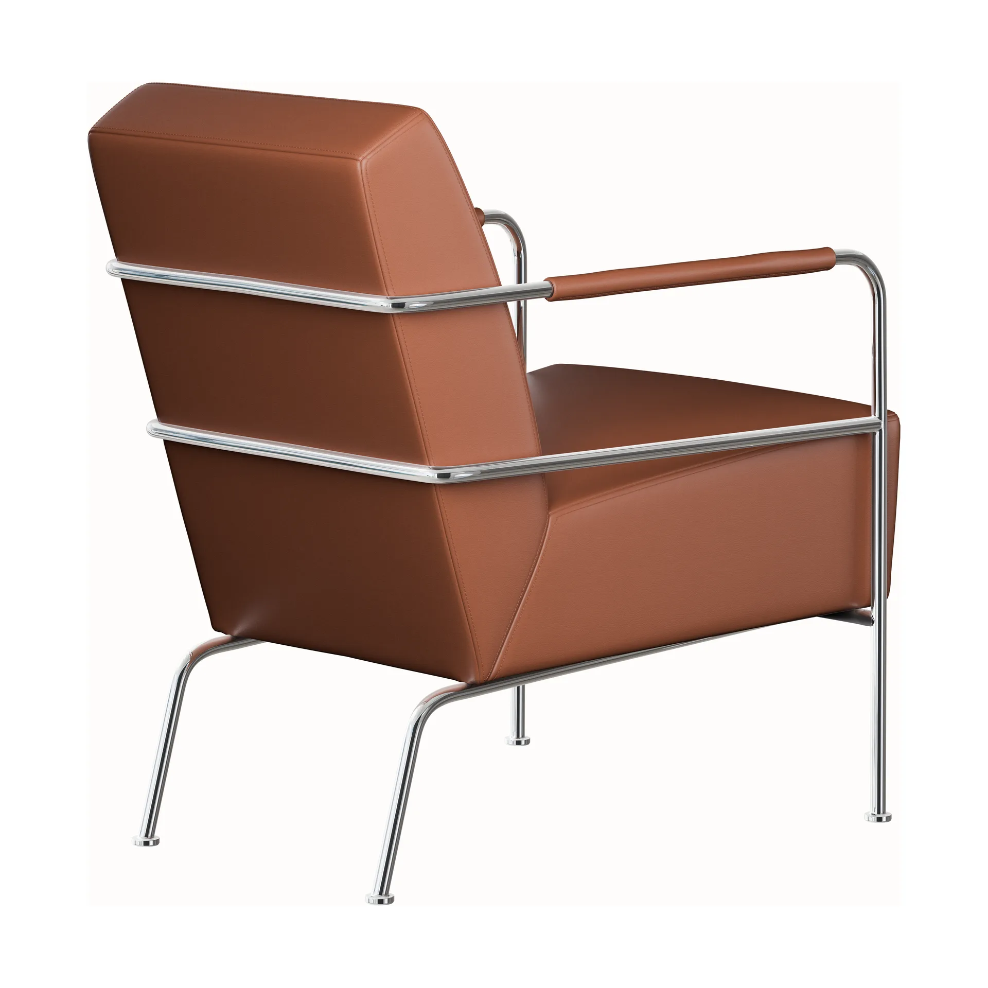 Cinema armchair, Elmo Nordic leather Cognac–chrome frame Lammhults
