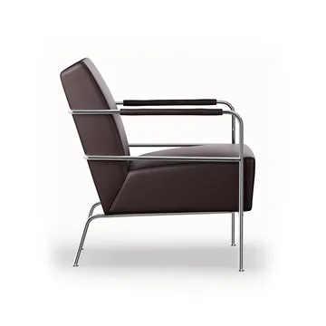 Cinema armchair - Elmo Nordic leather dark brown–chrome frame - Lammhults