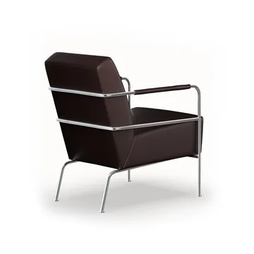 Cinema armchair - Elmo Nordic leather dark brown–chrome frame - Lammhults