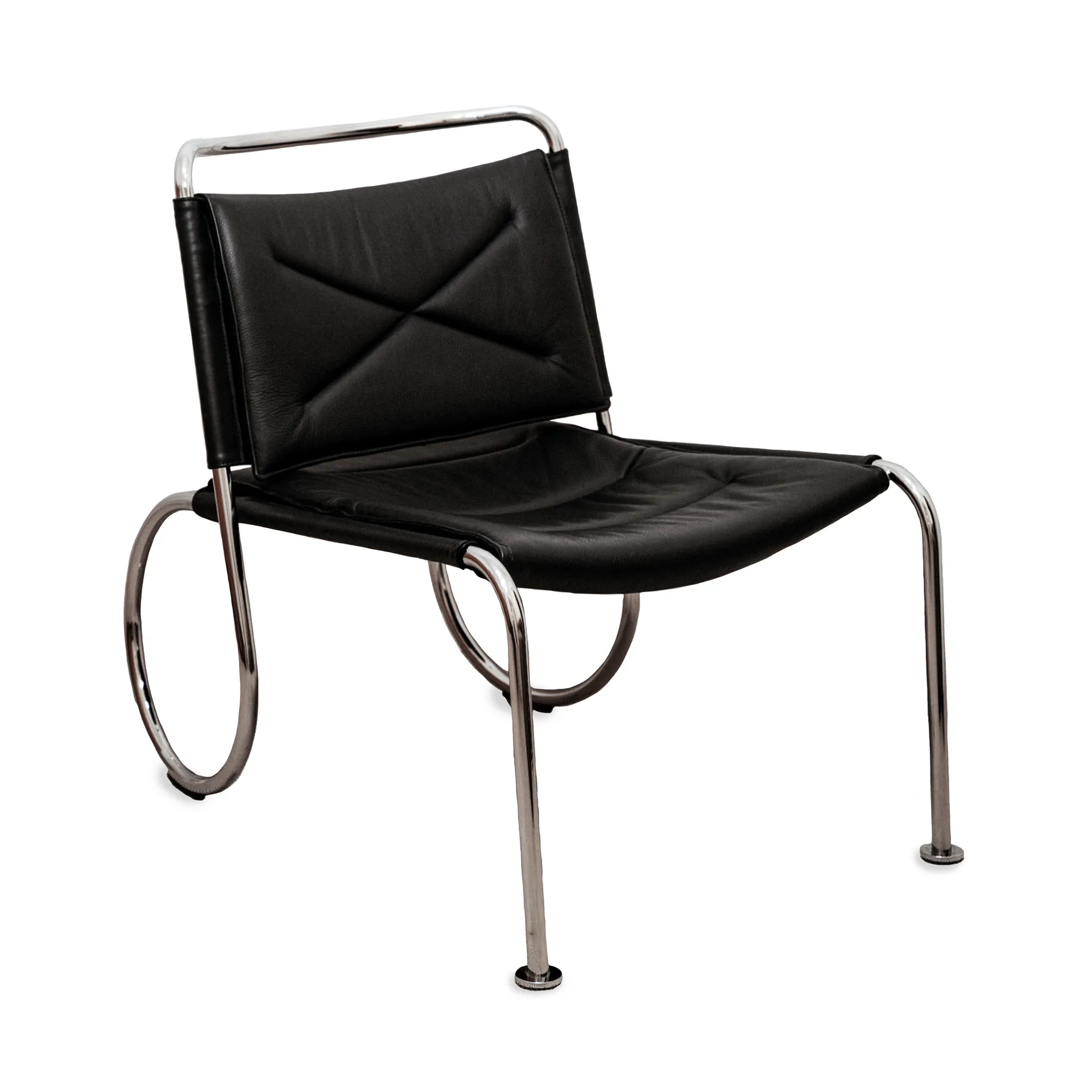 Corso easy chair chair, Elmo Nordic leather Black-chrome Lammhults