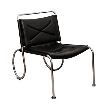 Corso easy chair chair - Elmo Nordic leather Black-chrome - Lammhults