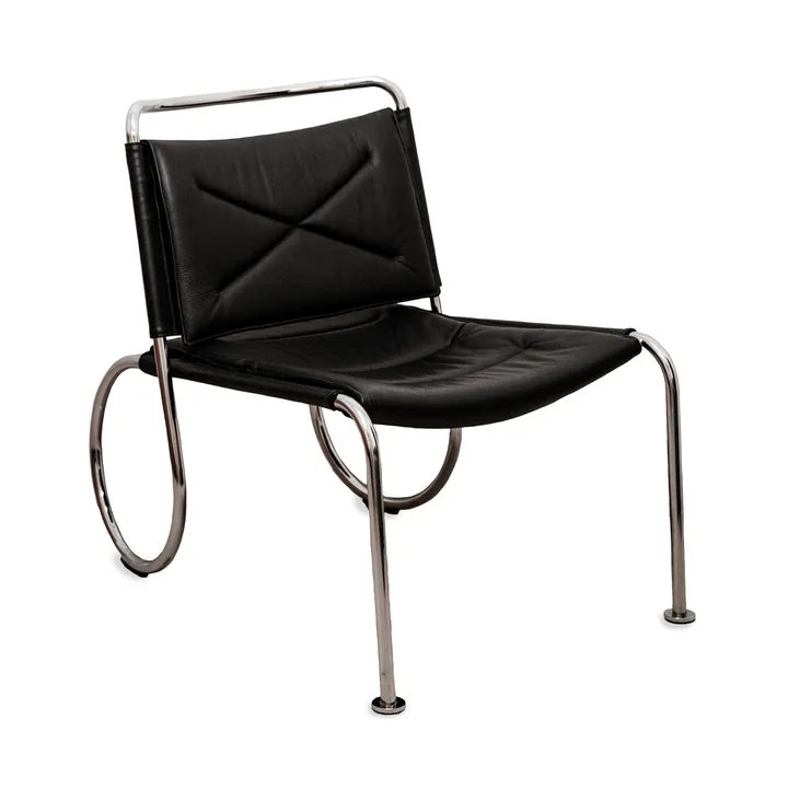 Corso easy chair chair - Elmo Nordic leather Black-chrome - Lammhults