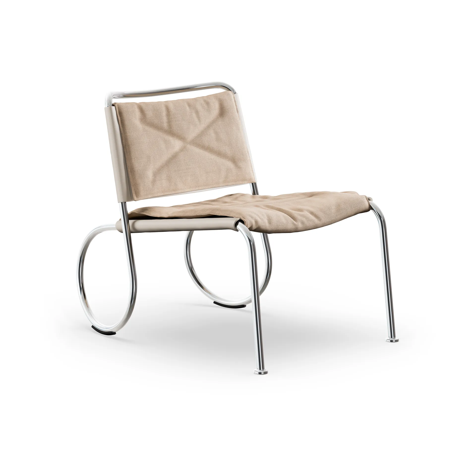 Corso easy chair chair, Elmo Nordic leather Natural-linen weave-chrome Lammhults