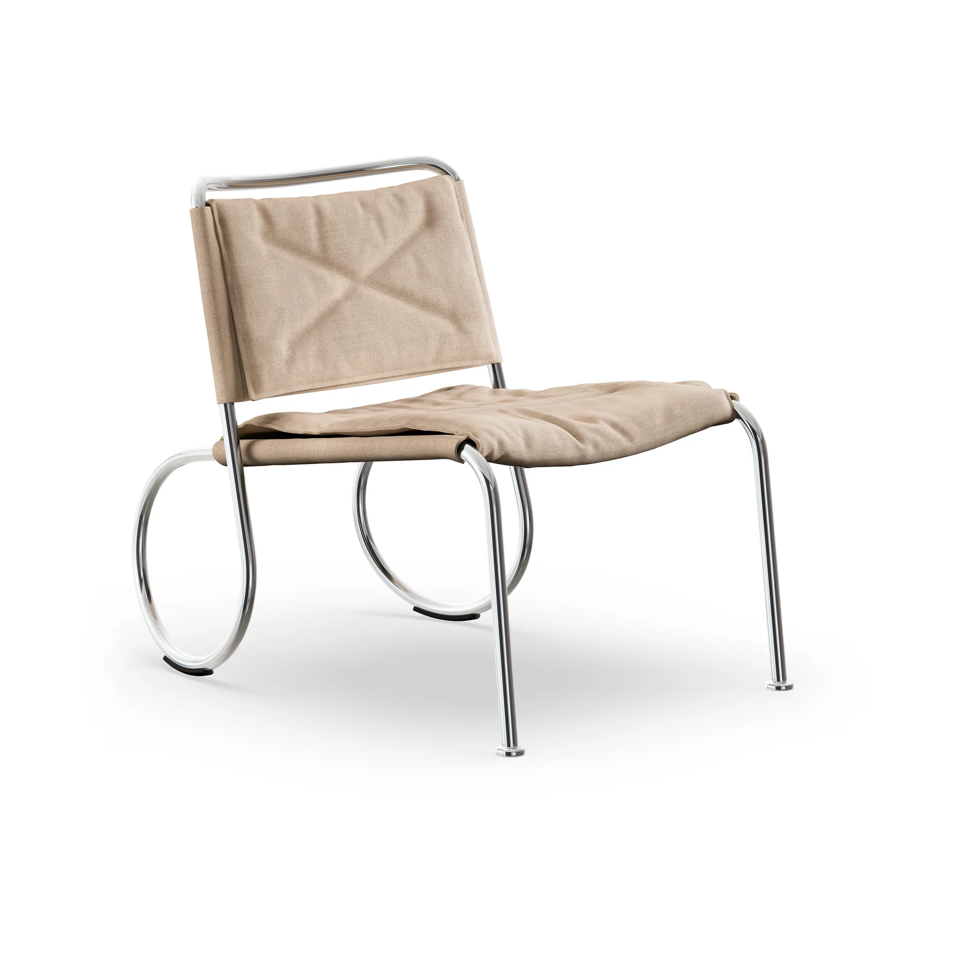 Corso easy chair chair, Linen weave natural-chrome Lammhults