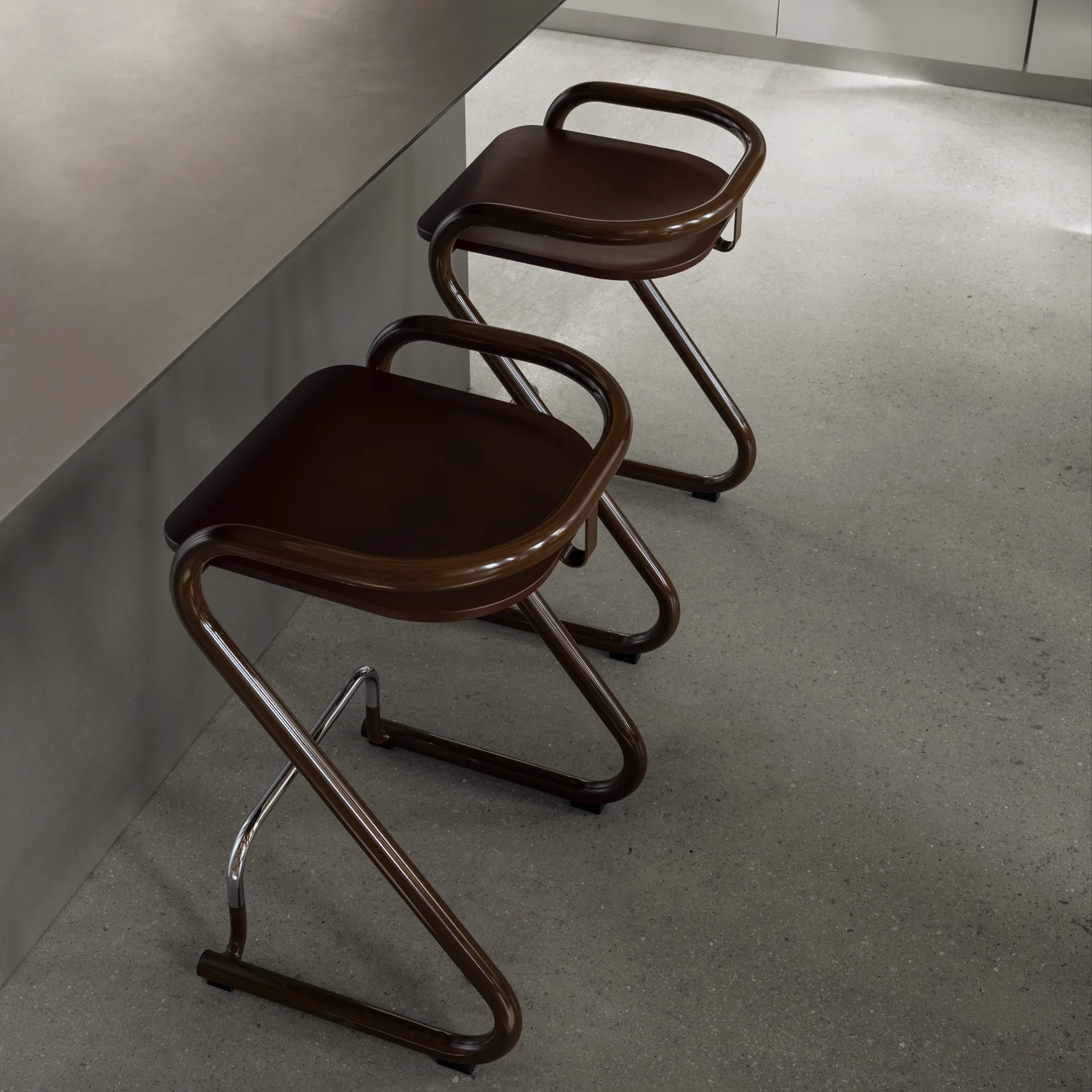 S70-3 bar stool, Black-chrome Lammhults