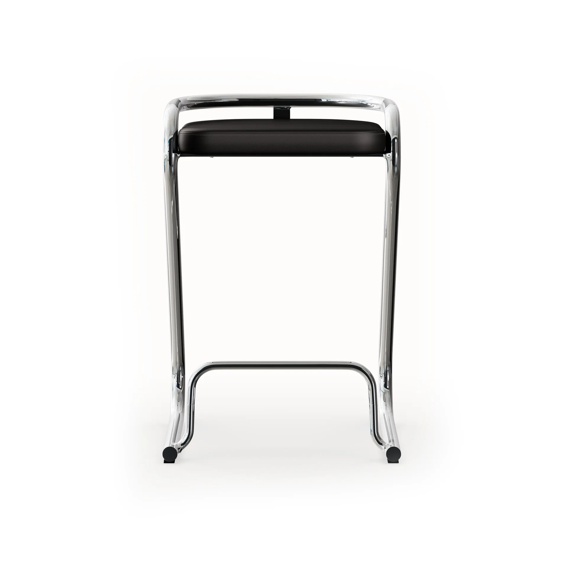 S70-3 bar stool, Elmo Nordic leather Black–chrome frame Lammhults