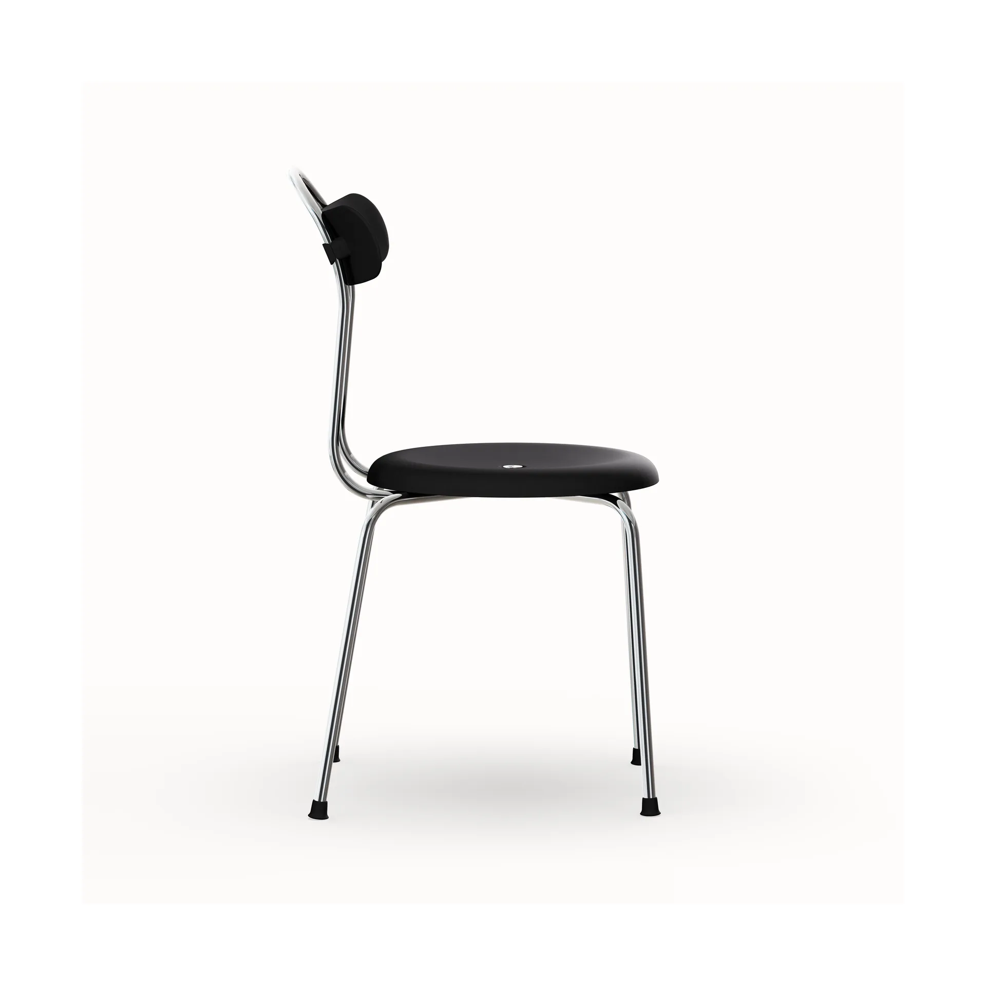 Stool plus chair, Black-chromed frame Lammhults