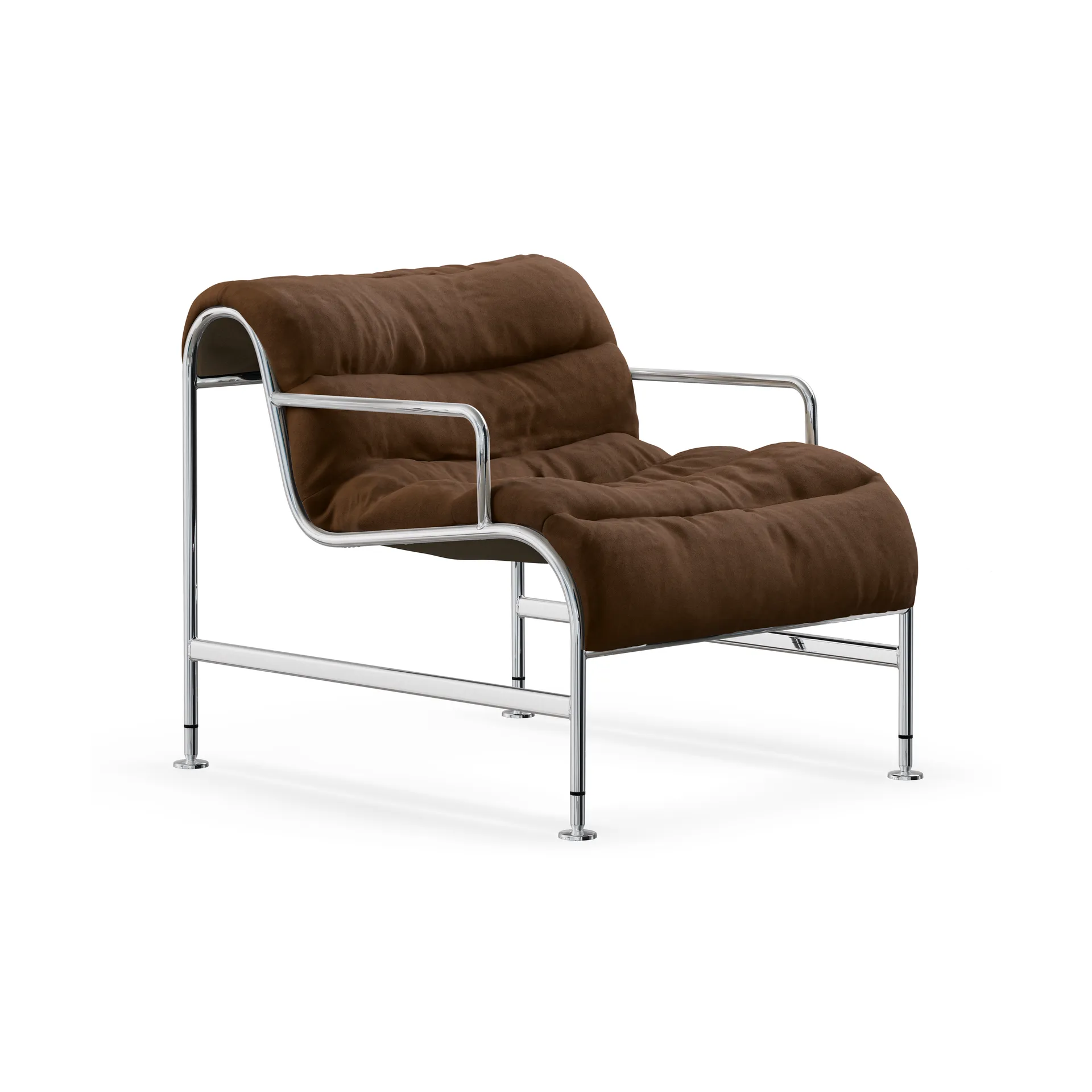 Sunny armchair with armrests, Vidar brown-chromed frame Lammhults