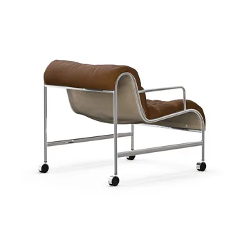 Sunny armchair with armrests - Vidar brown-chromed wheel stand - Lammhults