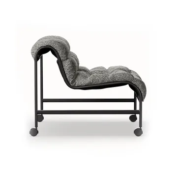 Sunny armchair with armrests - Zero Black–matte black frame w. wheels - Lammhults