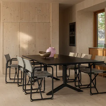 X75-2 armchair - Linen weave natural–chrome legs - Lammhults