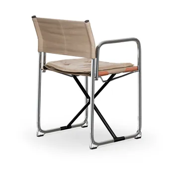 X75-2 armchair - Linen weave natural–chrome legs - Lammhults