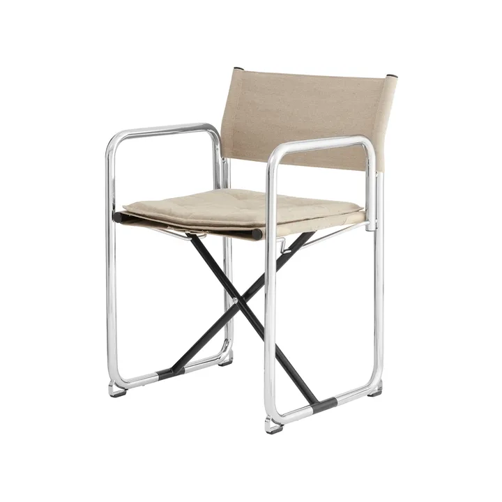 X75-2 armchair - Natural linen-chrome - Lammhults