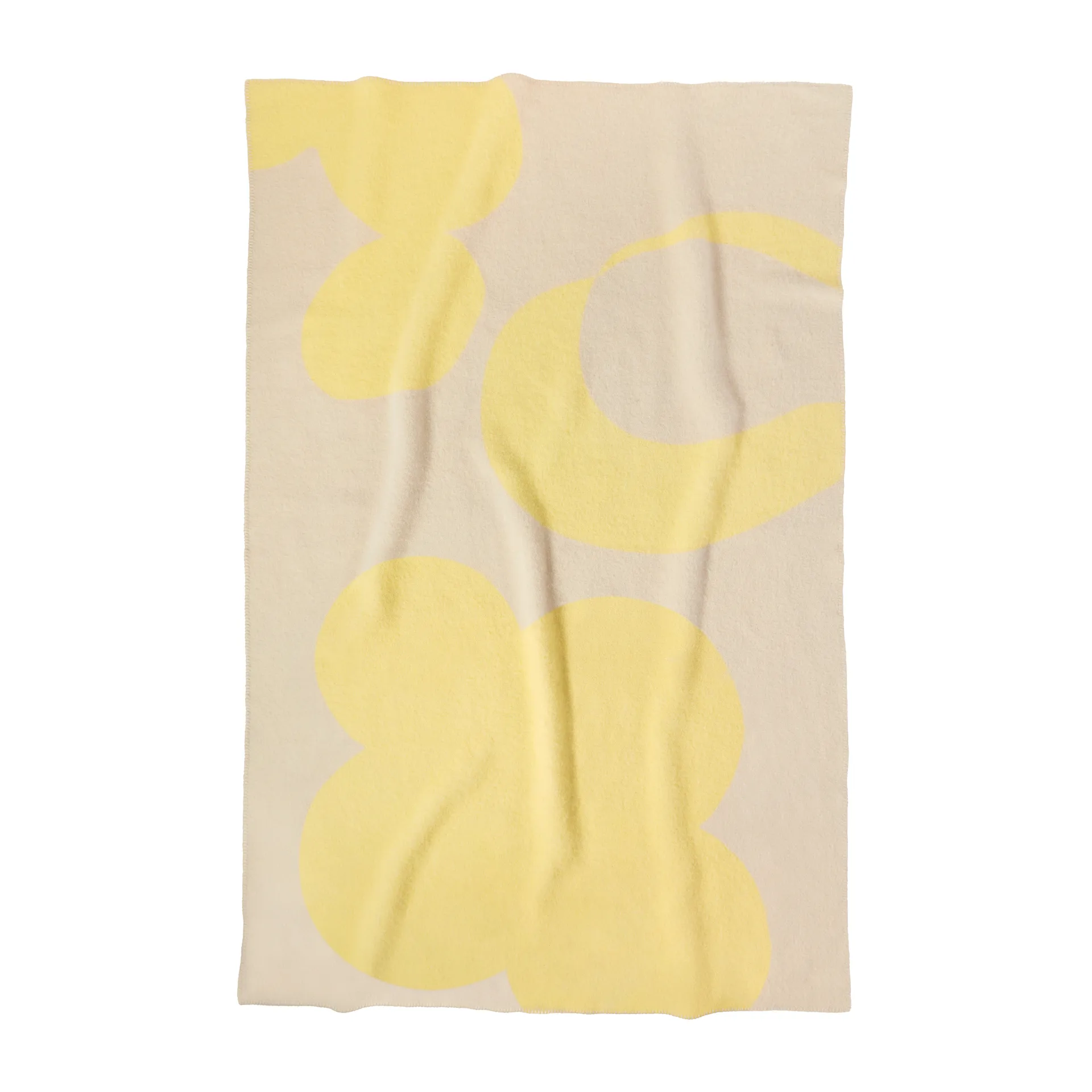 Anemone wool throw 130x200 cm, Beige-yellow Layered