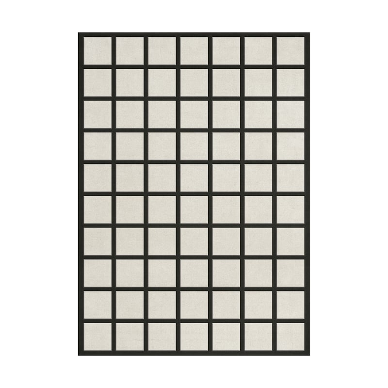 Layered Avenue Checked Bone wool carpet Bone White, 200x300 cm