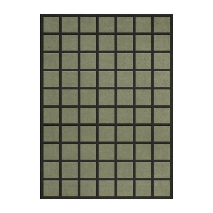 Avenue Checked Bone wool carpet - Olive. 250x350 cm - Layered