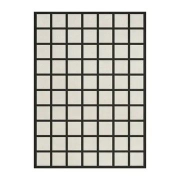 Avenue Checked Bone wool carpet - White. 250x350 cm - Layered