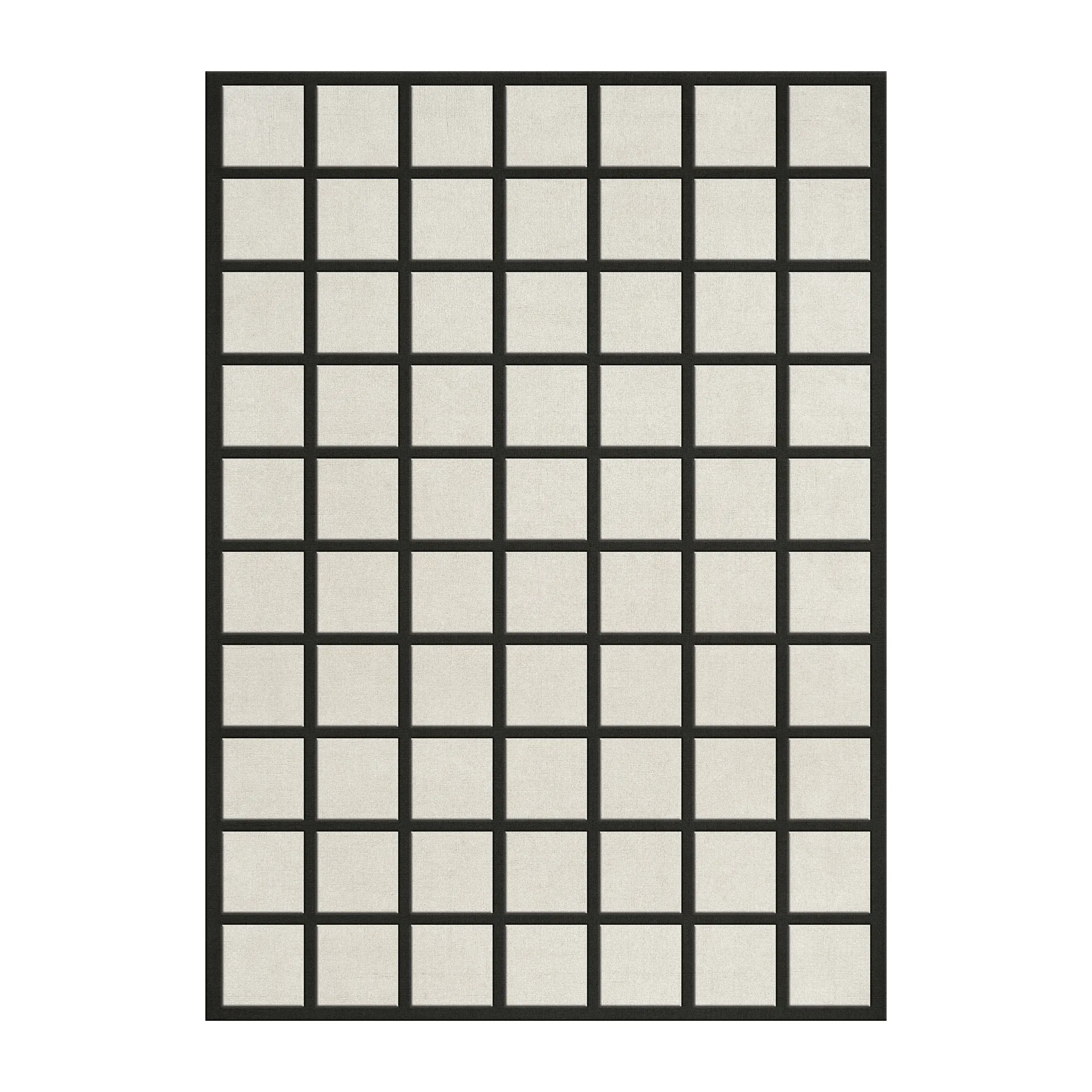 Avenue Checked Bone wool carpet, White. 300x400 cm Layered