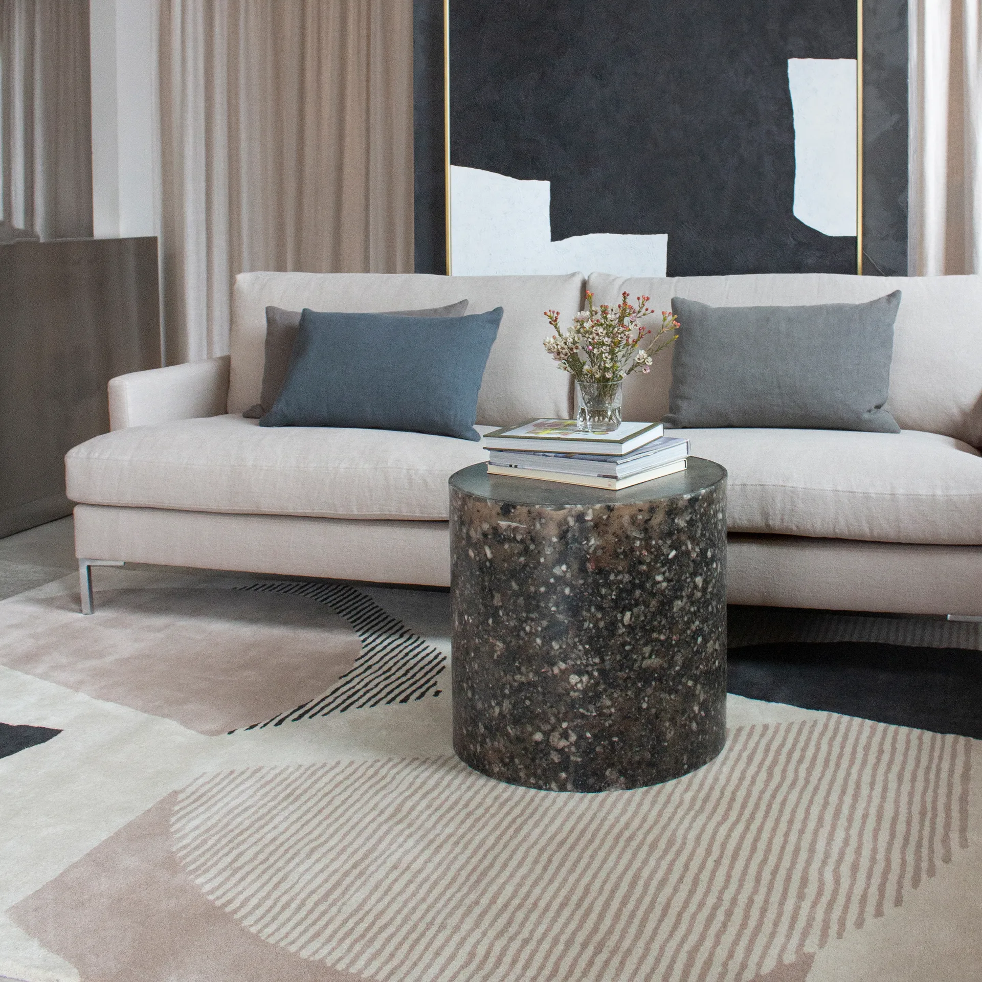 Birch wool rug, 250x350 cm Layered