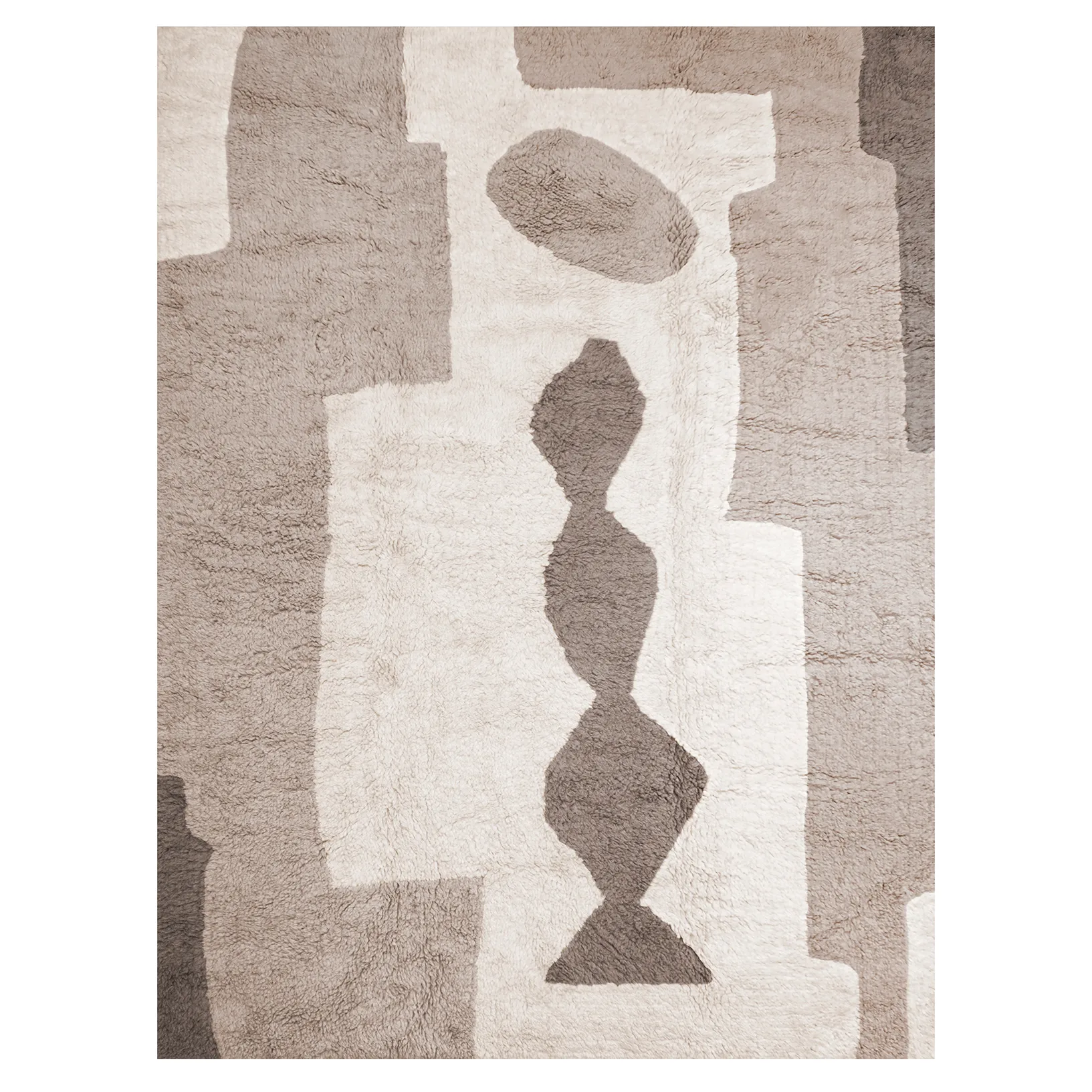 Bird in Space rug 250x350 cm, white-brown-bege Layered