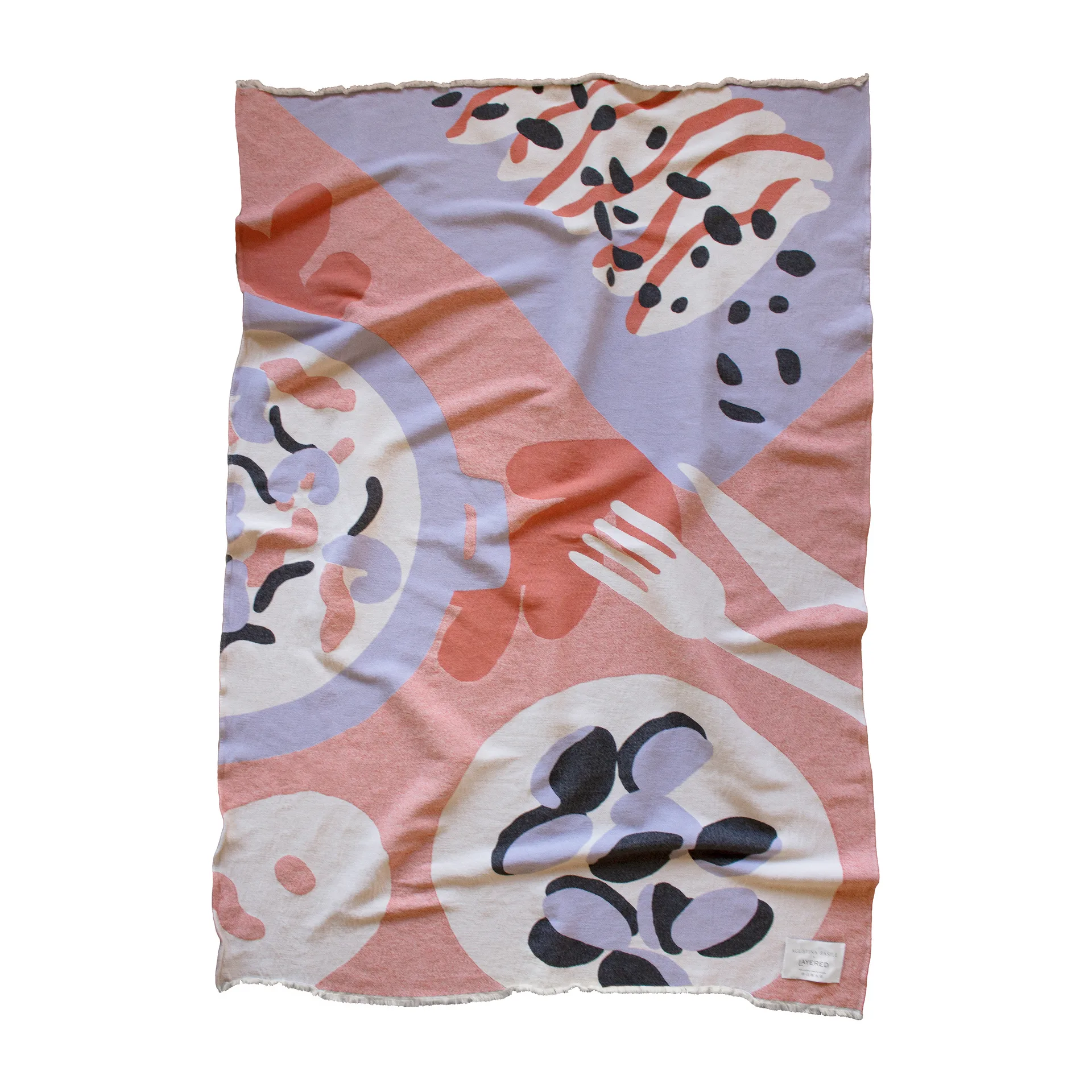 Boqueron cotton throw 130x220 cm, Red Layered