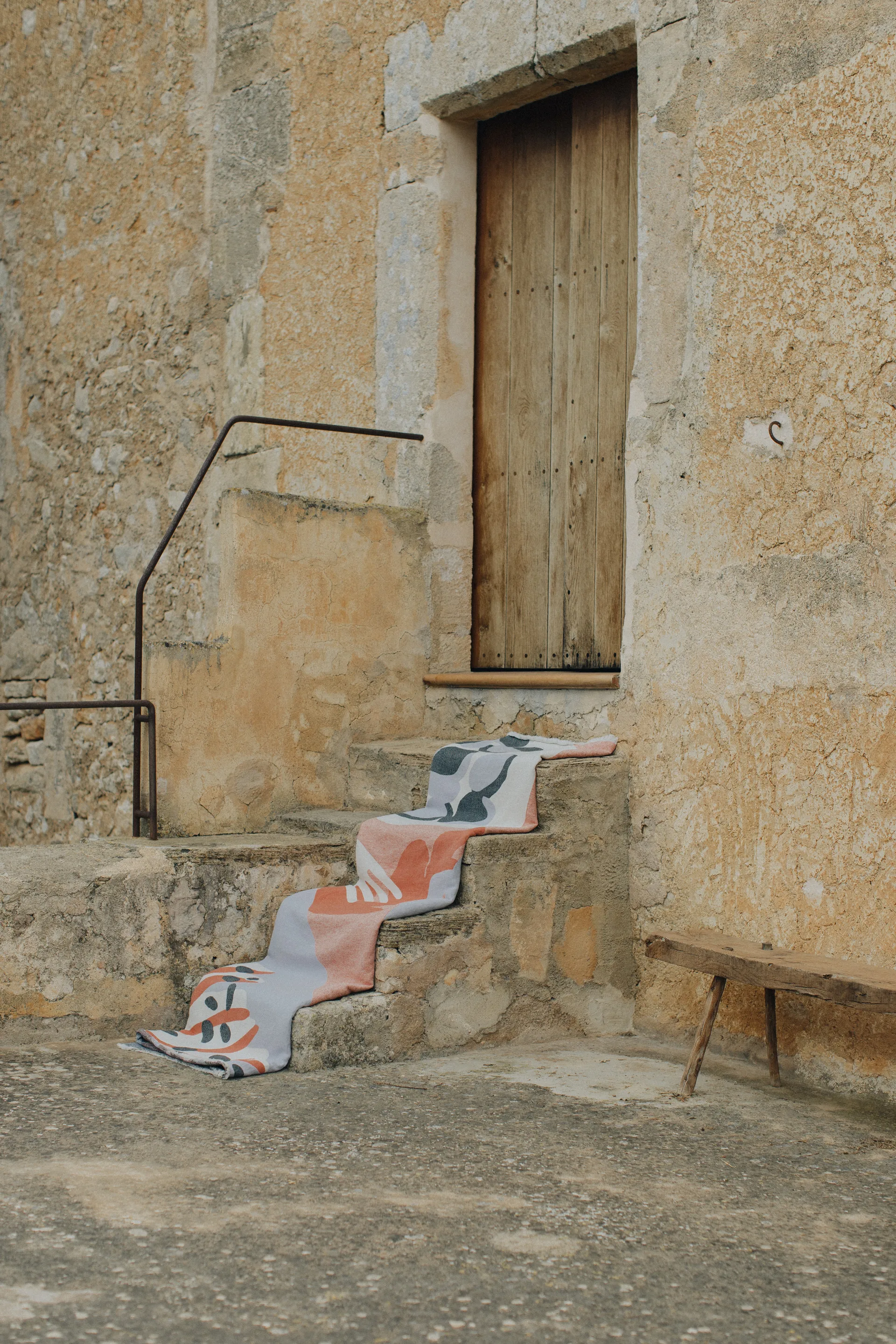 Boqueron cotton throw 130x220 cm, Red Layered