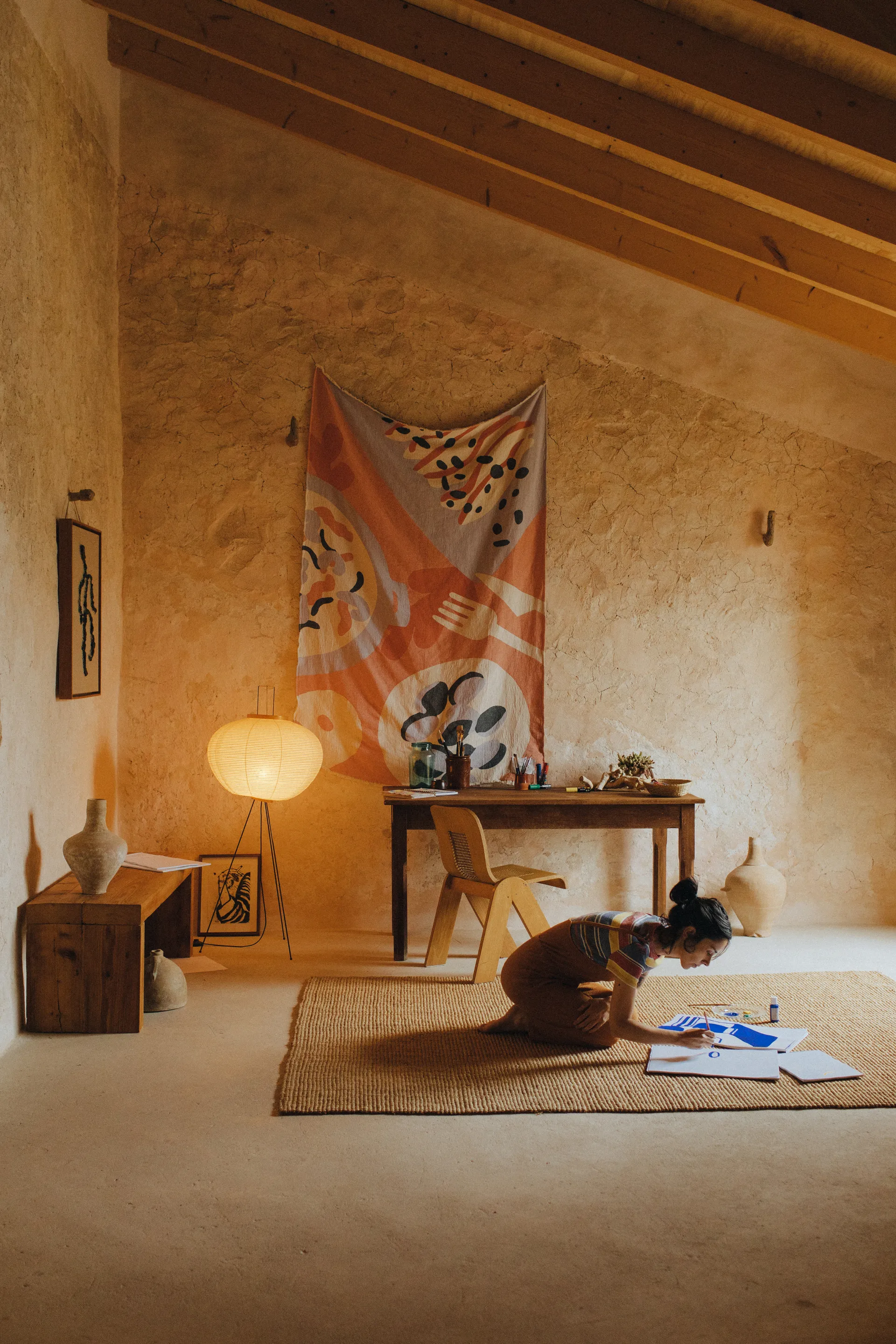 Boqueron cotton throw 130x220 cm, Red Layered