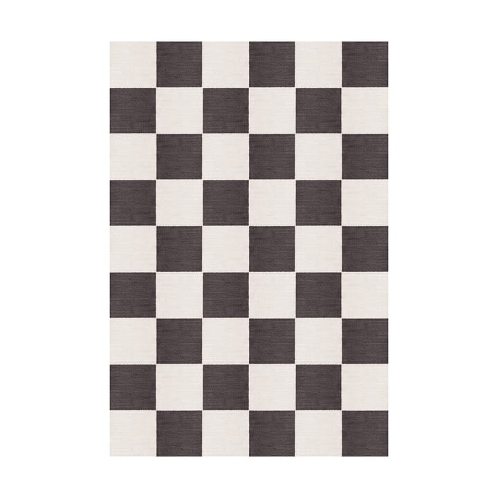 Chess wool rug - Black and white, 140x200 cm - Layered