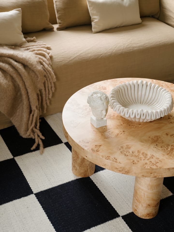 Chess wool rug - Black and white, 140x200 cm - Layered