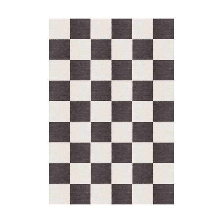 Chess wool rug - Black and white, 180x270 cm - Layered