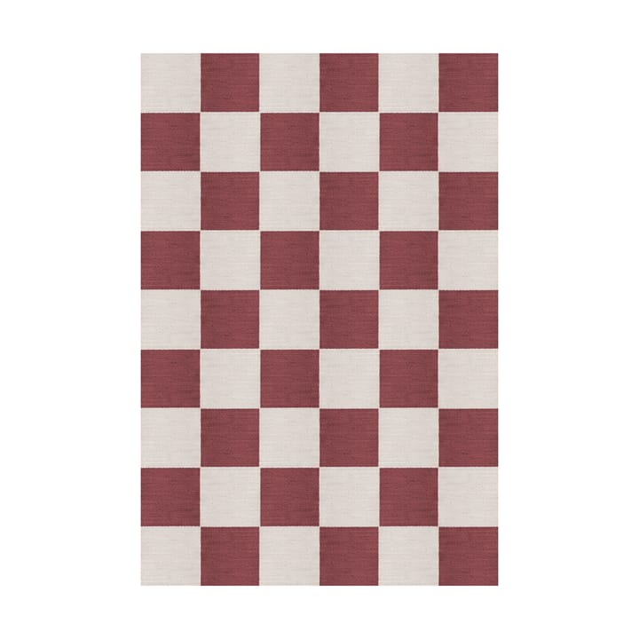Chess wool rug - Burgundy, 140x200 cm - Layered