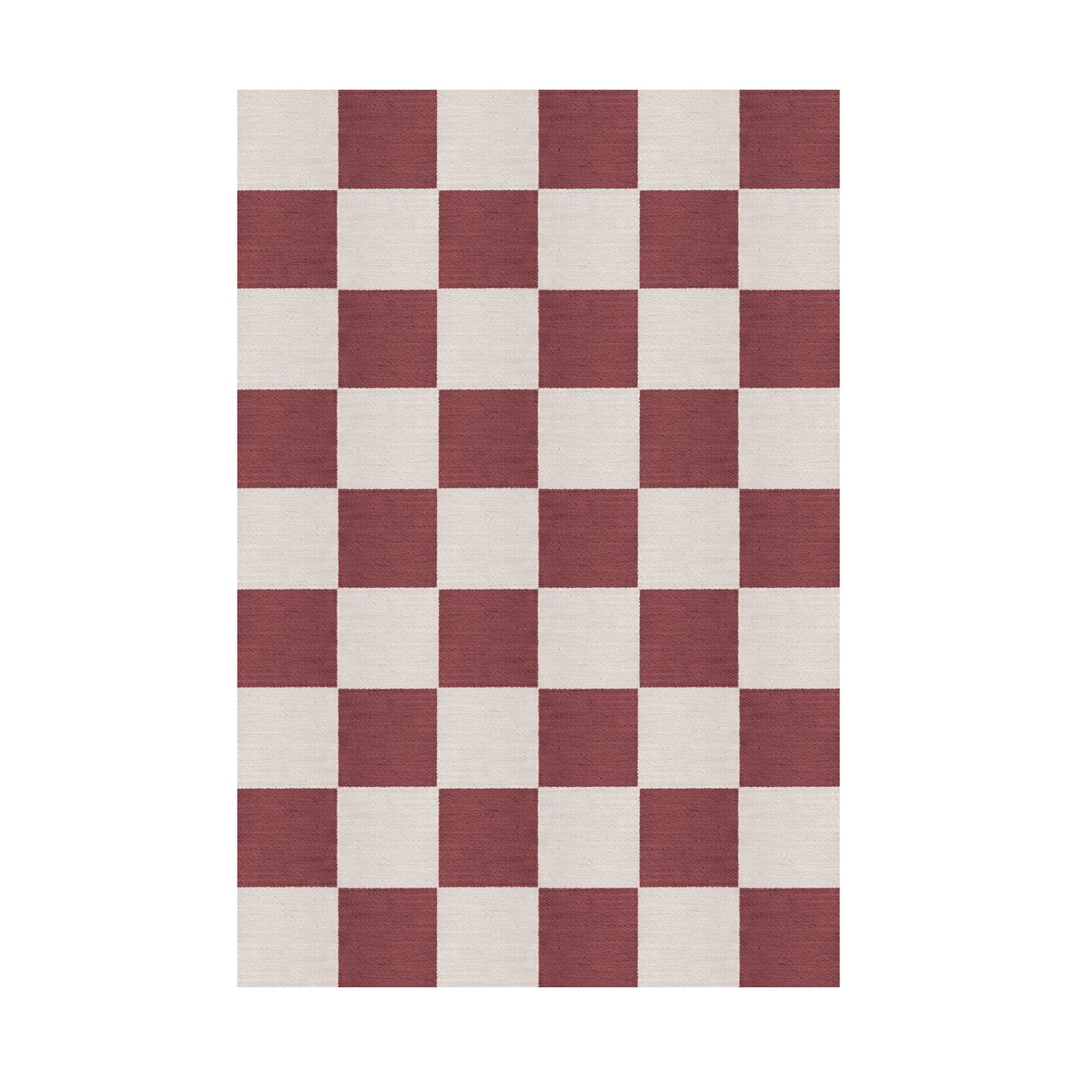 Layered Chess wool rug Burgundy, 140x200 cm | Scandinavian Design | Wool rugs | Red
