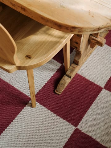 Chess wool rug - Burgundy, 200x300 cm - Layered