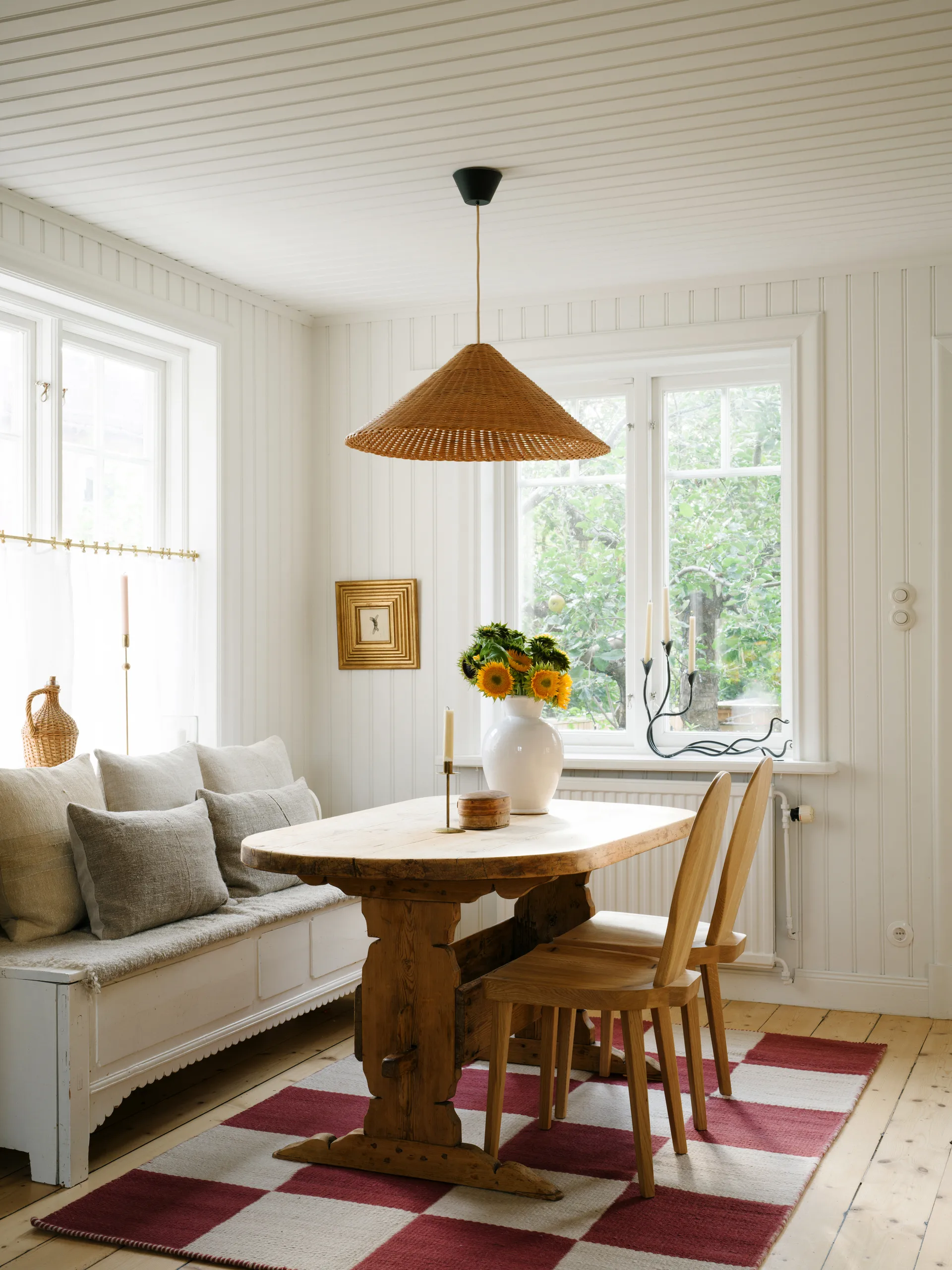 Chess wool rug, Burgundy, 200x300 cm Layered