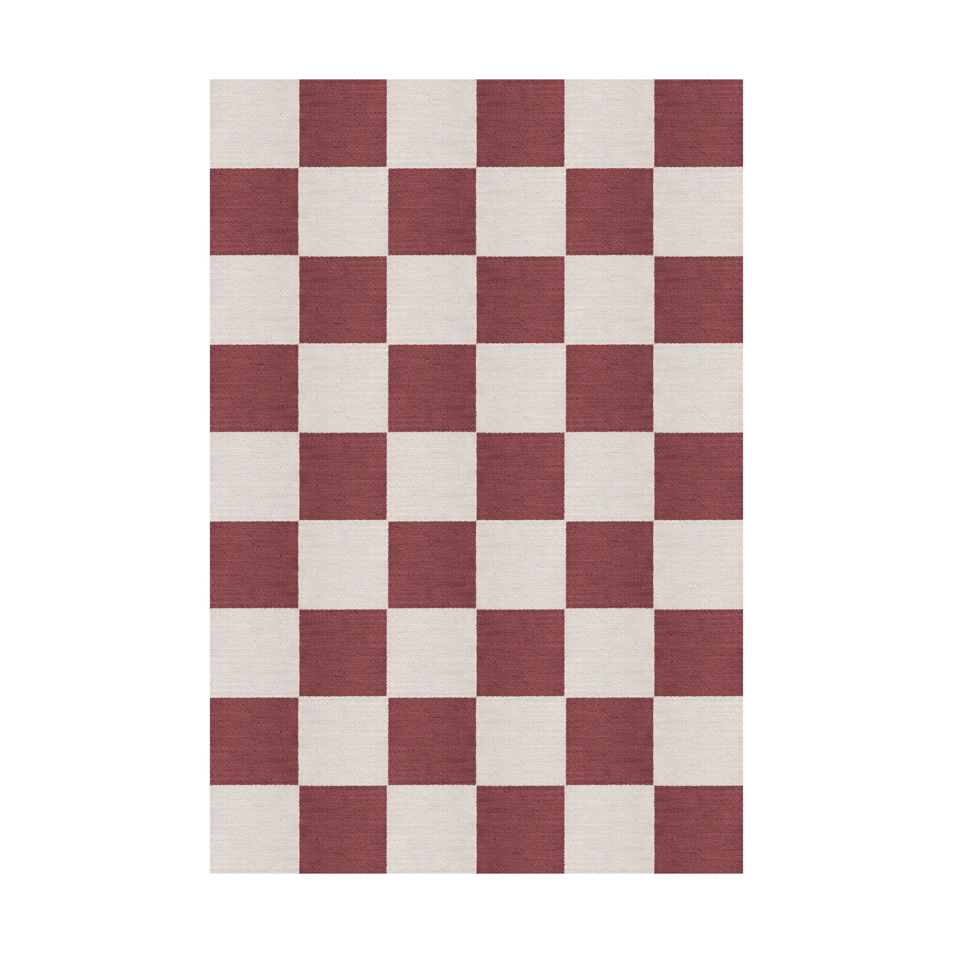 Chess wool rug, Burgundy, 250x350 cm Layered