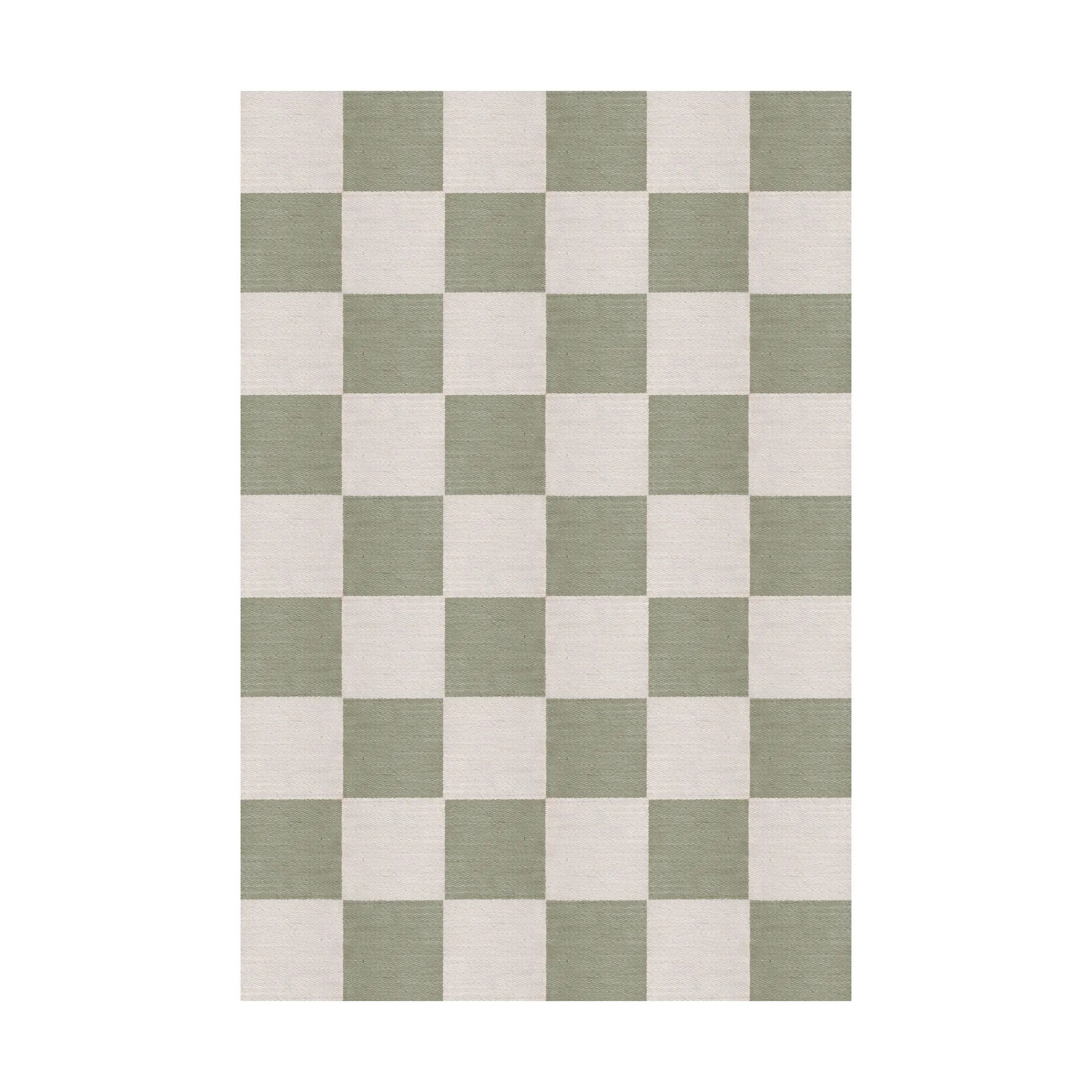 Chess wool rug, Sage, 140x200 cm Layered