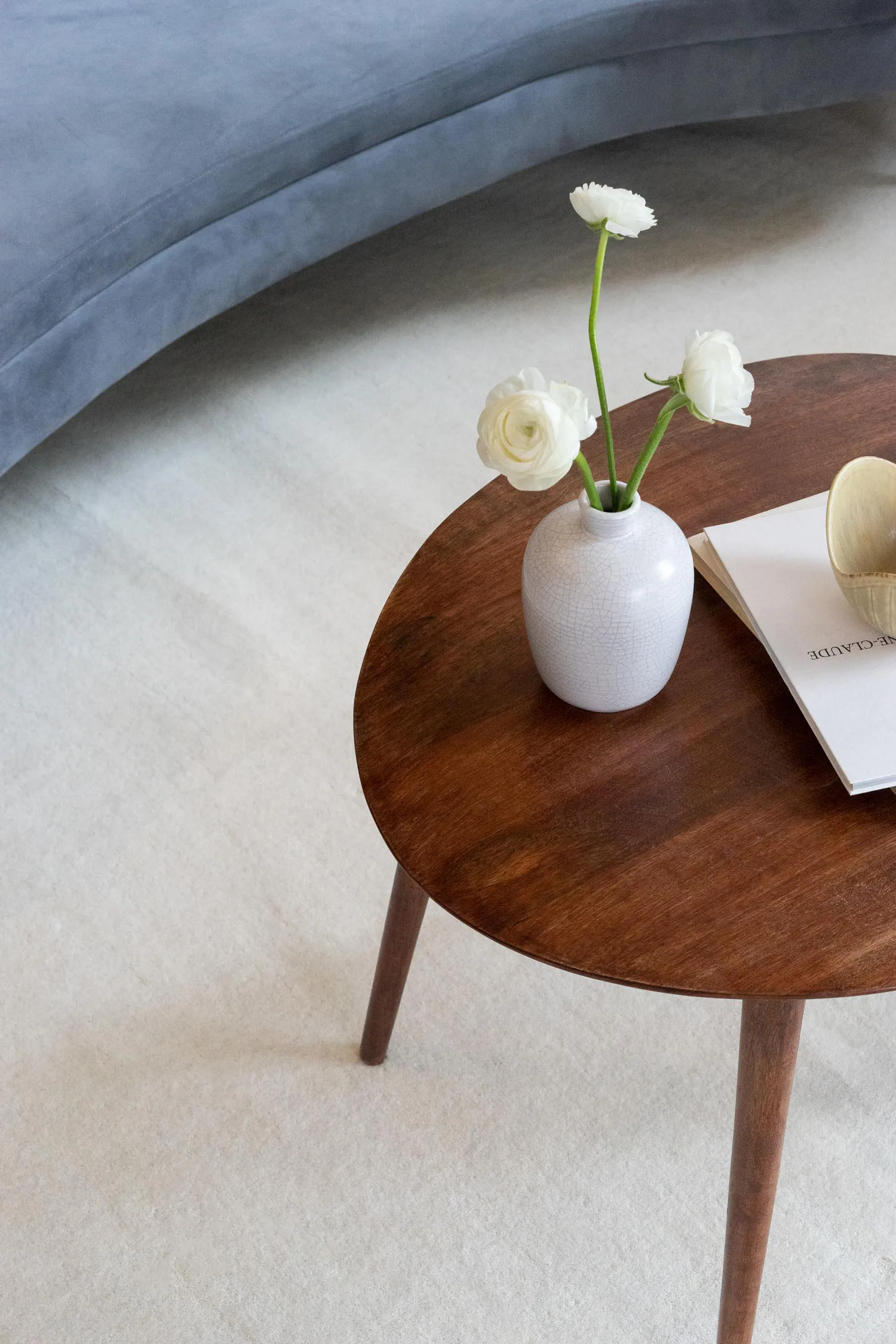 Classic solid wool carpet 250x350 cm, Bone white Layered